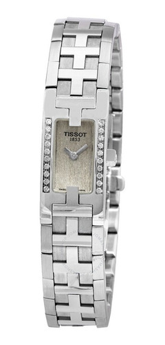 Reloj Mujer Tissot Suizo Acero Zafiro Rectangular Diamantes