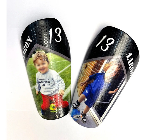 Canilleras Personalizadas Futbol Boca River Messi Foto Logo