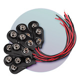  Pack 10 Piezas Cable 15cm Con Broche Para Pila 9v 9 Volts Voltios Conector Bateria Pp3 Dc