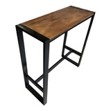 Mesa Barra Desayunador Industrial Hierro Madera 100x40 Cubo