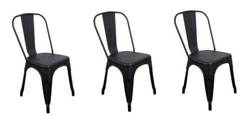 Kit 3 Cadeiras Design Tolix Iron Industrial/rústica/ferro