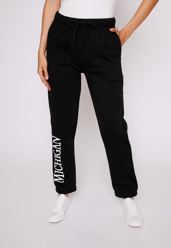 Pantalón Buzo Mujer Negro Michigan Puño Family Shop