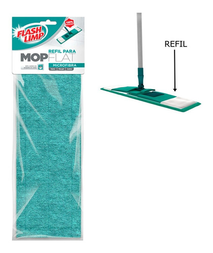Refil Pano De Chão Lavável Para Mop Flat Flash