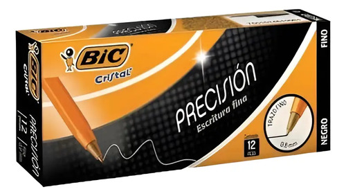 Bolígrafo Bic Cristal Punto Fino 12 Pz Elige Color | MercadoLibre