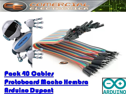 Arduino Cables Dupont Para Protoboard Macho Hembra  Pack 40 20cm 
