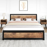 Base Cama King Cabecera Madera Soporte Listones 14