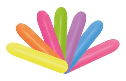 Globos Twist Neon De 260 Pulgadas, 50 Unidades, 39000360, Globos De Color Neón, Surtidos