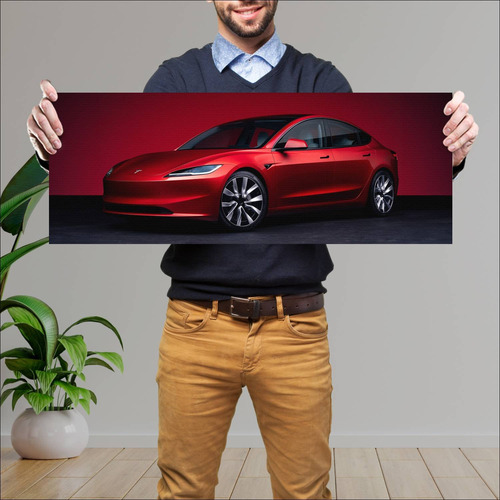 Cuadro 30x80cm Auto 2023 Tesla Model 3 Auto 50