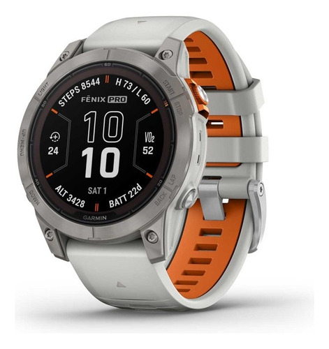 Smartwatch Garmin Fenix 7 Pro Zafiro 47mm 1.2in Caixa 47mm  Cinzento-nublado, Pulseira  Cinza/laranja