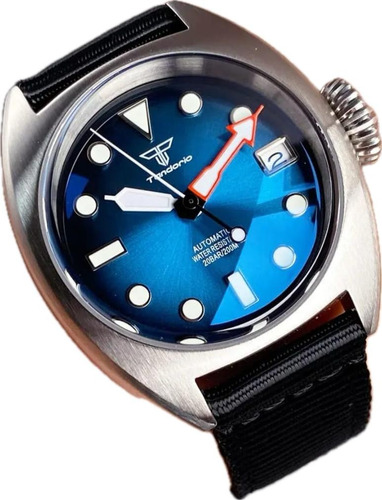 Relógio Automático Tandorio Novo 36mm Azul Máq. Seiko