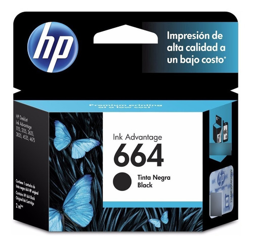 Cartucho Original De Tinta Negra Hp 664 Advantage (f6v29ab)