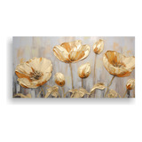 60x30cm Arte Para Cocina: Pintura Estilo Tulipanes Dorados
