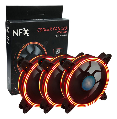 Kit Fan Cooler Gamer Ring Nfx 120mm