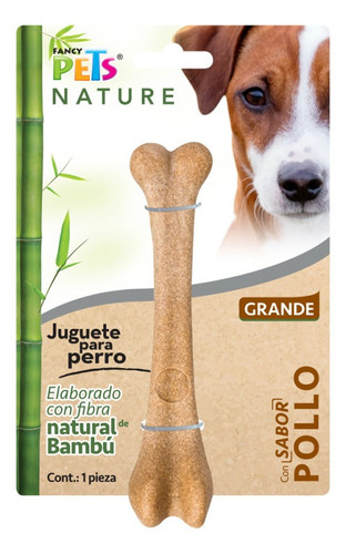 Juguete Hueso Bambu Grande Sabor Pollo Perro Fancy Pets