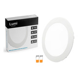 Kit 6 Luminario Painel Plafon Super Led Embutir Redondo 30w Bivolt Branco Frio Lumi 1ª Linha 