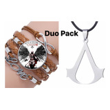 Set Assassins Creed Collar Y Pulsera Love Souvenirs