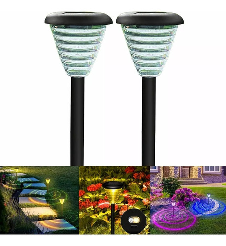 Luz Solar Inducción De Césped Jardín 7 Colores 2pcs