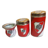 Juego Matero Cuadro River Mate Forrado Acrilico + 2 Envases