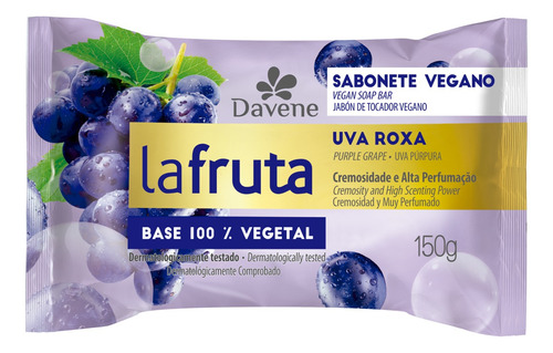 Sabão Em Barra Davene Vegetal Uva Roxa La Fruta De 150 G