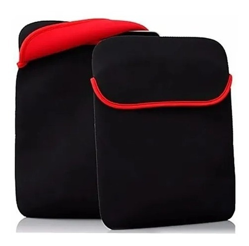 Funda Estuche En Neopreno Doble Faz Negro/ Rojo + Teclado