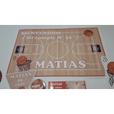 Basquet Basket Kit Cumpleaños  Banderines Stickers Cartel