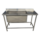 Pia Inox Bancada Mesa Tanque 180x60 Cuba Grande 90x45x40 