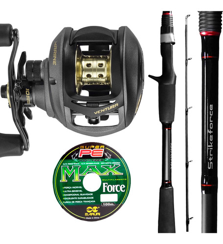 Carretel  New Ventura Vt10 + Vara  Strikeforce  Daiwa+linha 