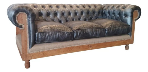 Sillones Chesterfield Constructor 3 Cuerpos En Cuero Vacuno