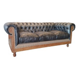 Sillones Chesterfield Constructor 3 Cuerpos En Cuero Vacuno