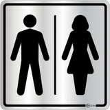 Placa De Alumínio Banheiro Sanitário Masculino / Feminino