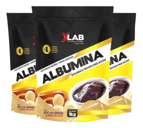 3x Albumina 1kg Diversos Sabores - X-lab