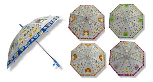 Pack 6 Paraguas Infantil Diseño Animalitos Surtidos