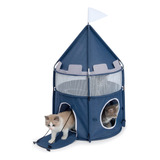 Cat Tower Catit Vesper Castle, Plegable De 2 Niveles, Azul