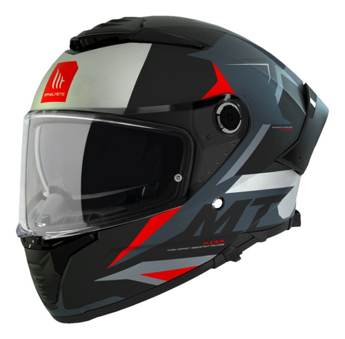 Casco Moto Mt Thunder 4 Exeo B5 Rojo Mate Doble Visor Dafy