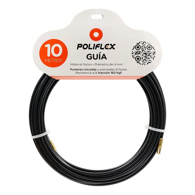 Guia De Nylon 10 Metros Marca Poliflex Color De La Cubierta Negro | Envío gratis