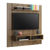 Painel Para Tv Quarto Até 50 Polegadas Madesa Arizona 2 Nichos Cor Rustic 21089g1