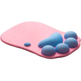 Mouse Pad Reposa Munecas Silicona Suave Rosa Gato