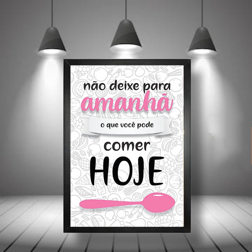 Quadro Com Moldura Cozinha Rosa Cantinho Do Café 24x32cm