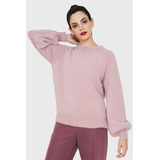 Sweater Peludito Manga Globo Rosa Nicopoly