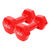 Pack X2 Mancuernas De 5 Kilos Fitness Yoga Gym Pesas Colores