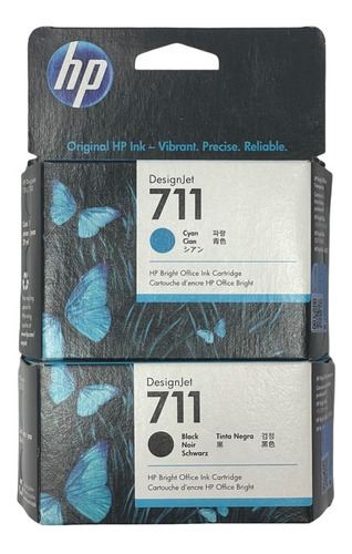 Cartuchos Kit X2 Hp 711 N 38ml + 711 Cian Originales