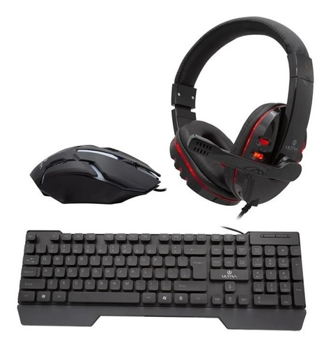 Kit Gamer Ultra Gamer Mouse + Teclado+ Audífono X3 Rgb 3en1