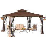 Gazebo Para Patio Color Marron De 10x12ft Marca Sunjoy