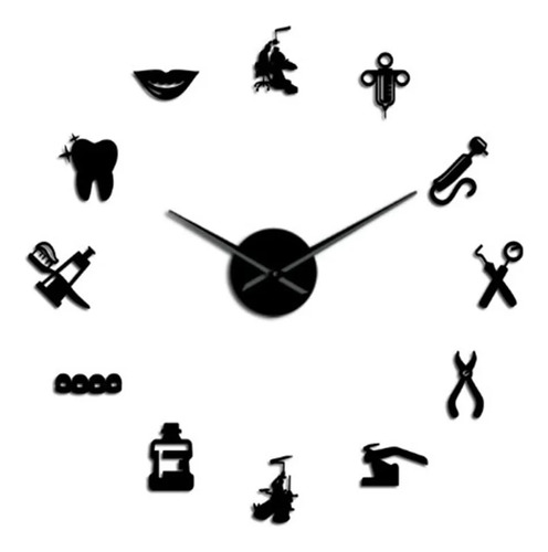 Reloj De Pared Gigante Para Bricolaje, De Dentista, De Gran