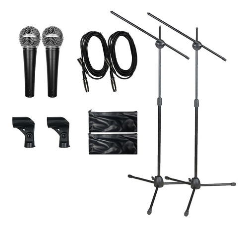 Venetian Lm-58 Kit 2 Micrófonos Vocales + Soporte Sm58