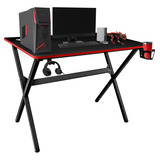 Escritorio Gamer Acero Mesa Mdf Portavasos Soporte Audifonos