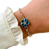 Pulsera Rolo Con Flor De Cubic Ideal Regalo Mujer Ps 186