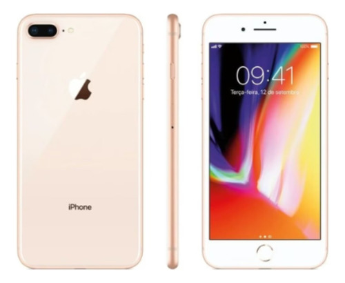  iPhone 8 Plus 64 Gb Dourado - Vitrin -bateria 100%