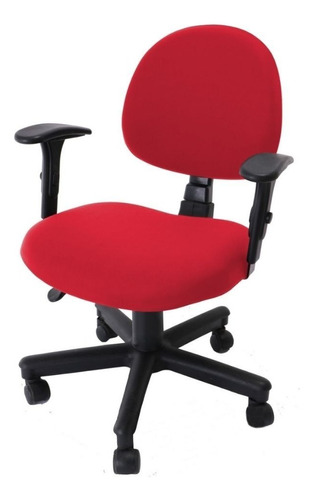 Capa De Cadeira Escritorio Giratoria Malha Premium Cor Vermelho