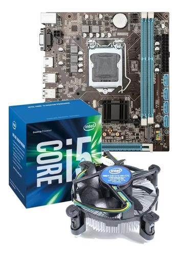 Kit Intel 6ª Ger I5 6400 + Placa Mãe 1151 H110 + Cooler 